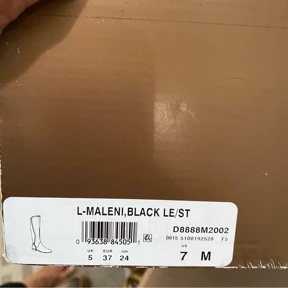 NIB Franco Sarto Women's L-Maleni Black Leather and Fabric Stretch Boot -Size 7M